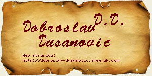Dobroslav Dušanović vizit kartica